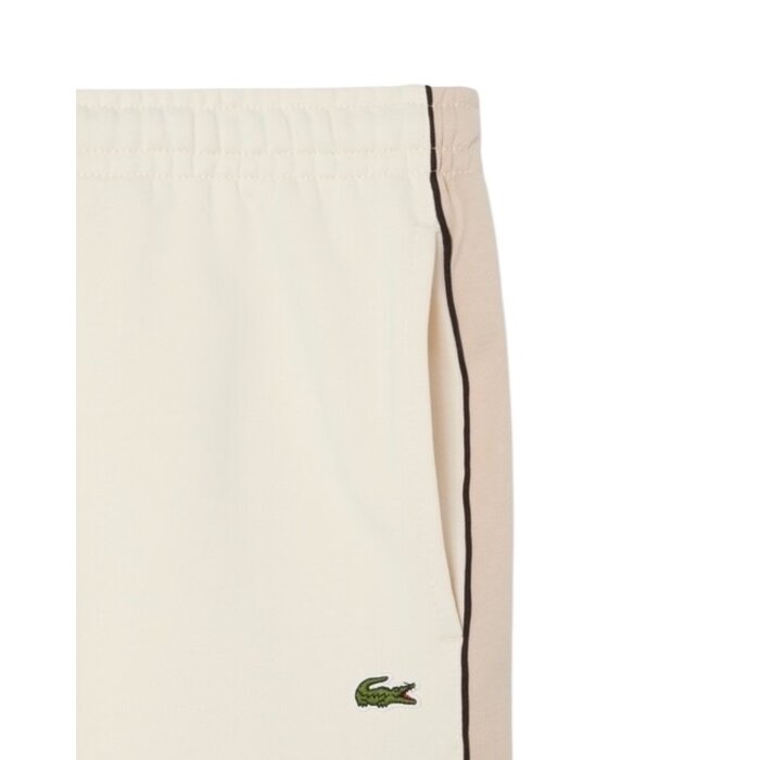 Lacoste Short regular fit color-block molleton  - Blanc/Beige