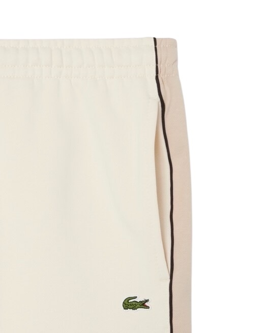 Lacoste Short regular fit color-block molleton  - Blanc/Beige