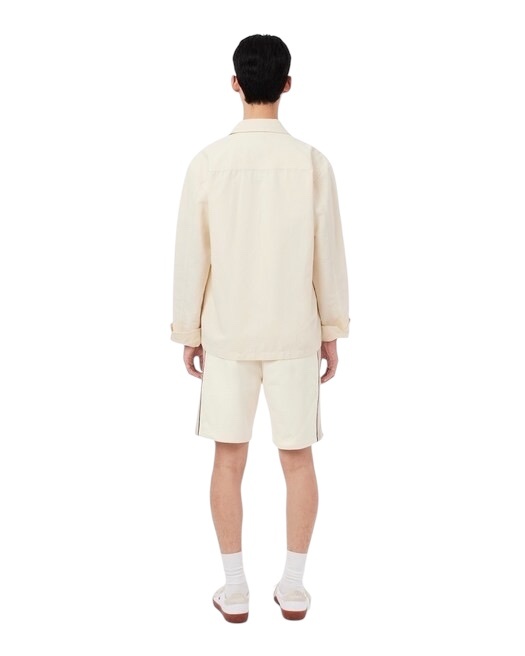 Lacoste Short regular fit color-block molleton  - Blanc/Beige