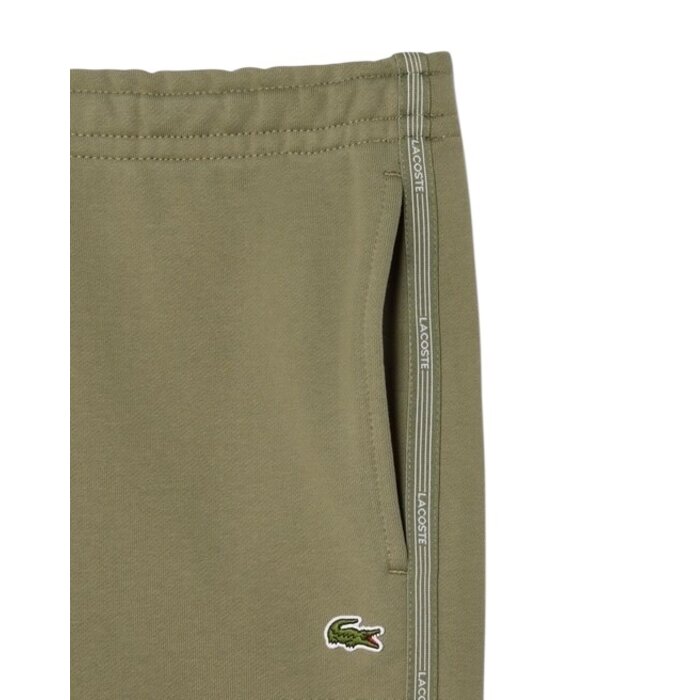 Lacoste Short regular fit molleton bandes siglées - Vert Kaki