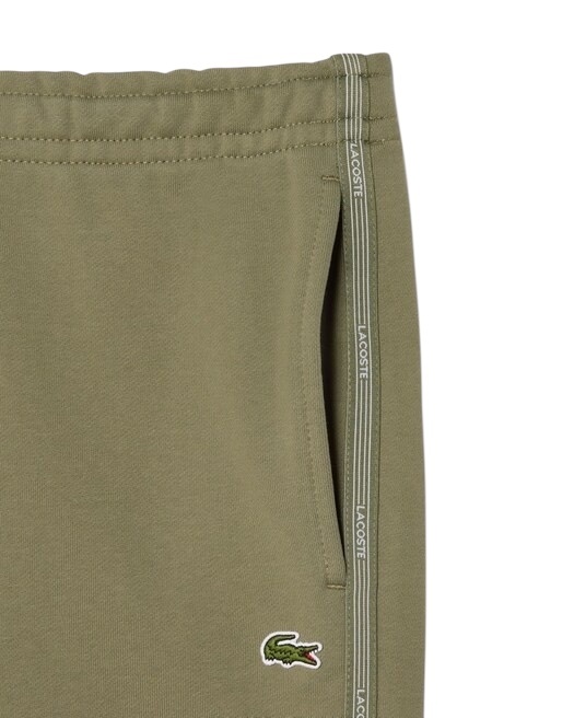 Lacoste Short regular fit molleton bandes siglées - Vert Kaki