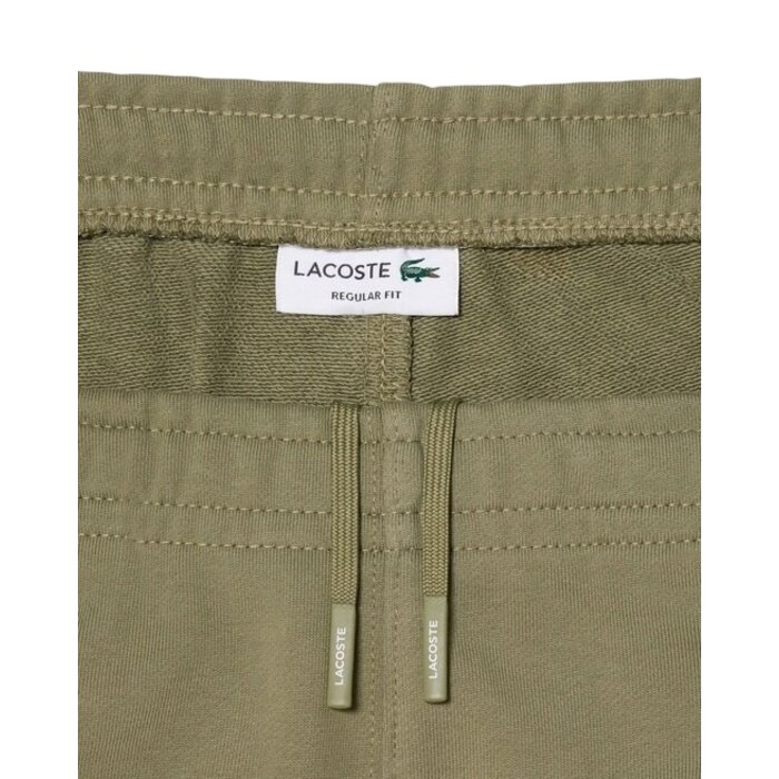 Lacoste Short regular fit molleton bandes siglées - Vert Kaki