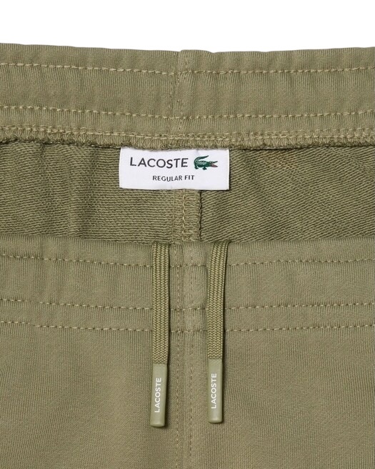 Lacoste Short regular fit molleton bandes siglées - Vert Kaki