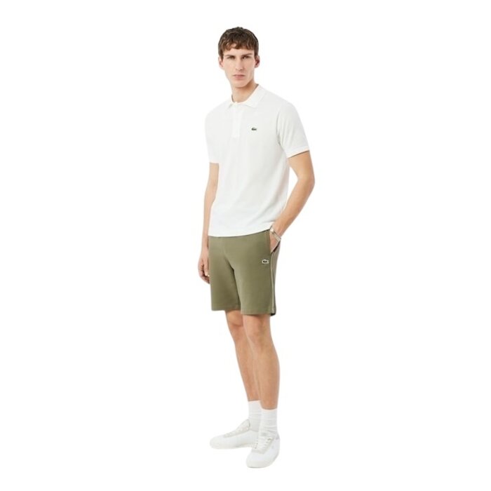 Lacoste Short regular fit molleton bandes siglées - Vert Kaki