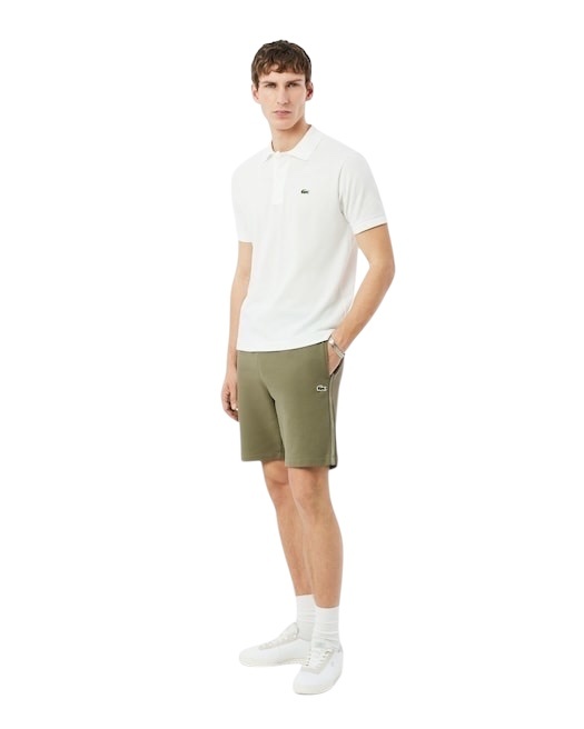 Lacoste Short regular fit molleton bandes siglées - Vert Kaki