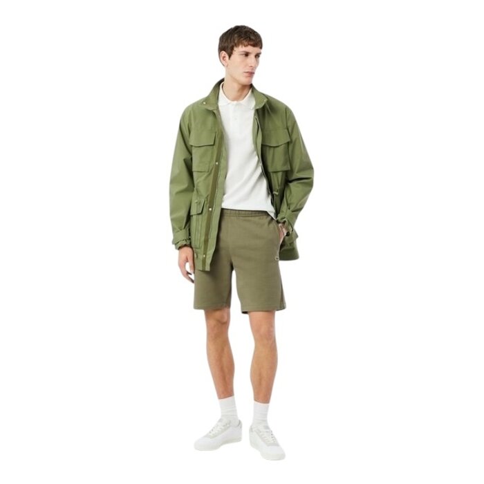 Lacoste Short regular fit molleton bandes siglées - Vert Kaki