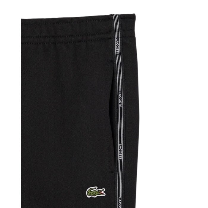 Lacoste Short regular fit molleton bandes siglées - Noir