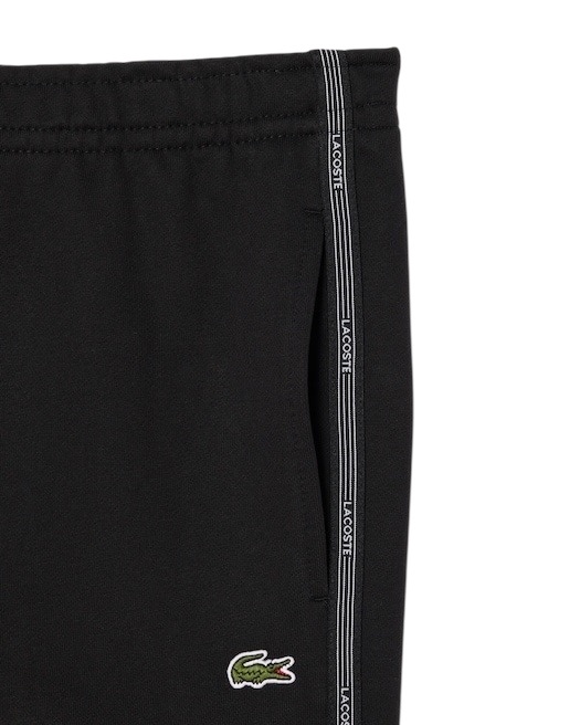 Lacoste Short regular fit molleton bandes siglées - Noir