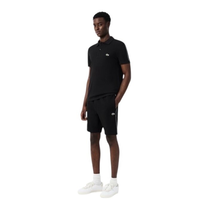 Lacoste Short regular fit molleton bandes siglées - Noir