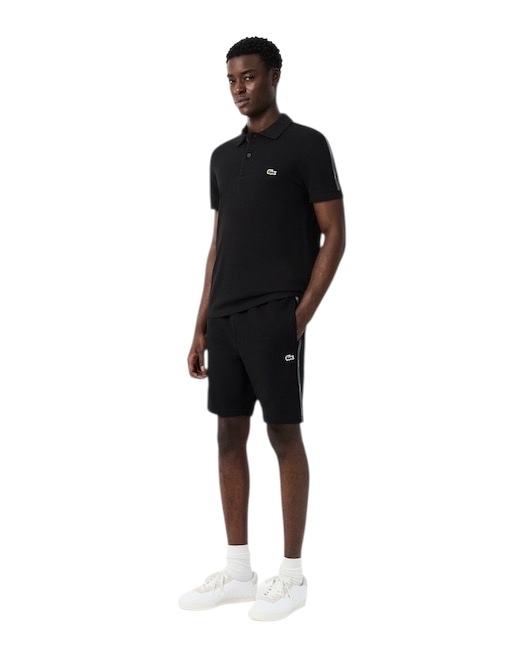 Lacoste Short regular fit molleton bandes siglées - Noir