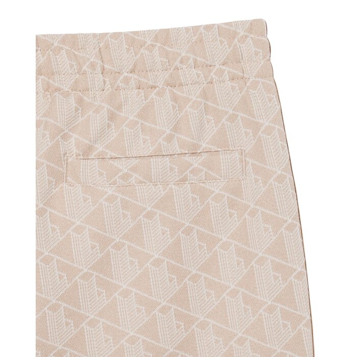 Lacoste Pantalon de survêtement Paris Monogramme - Beige/Blanc