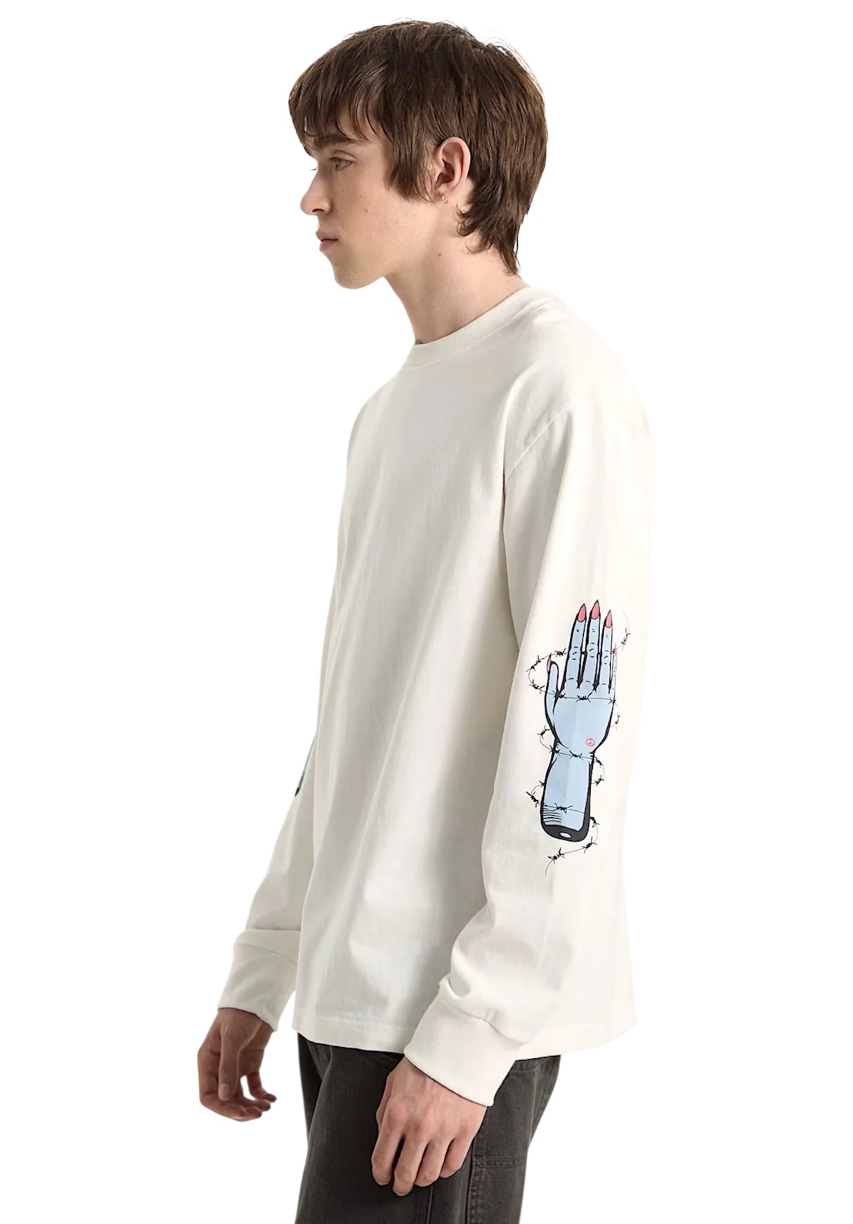 Vans Dayana Zombie Hand L/S T-Shirt - Egret