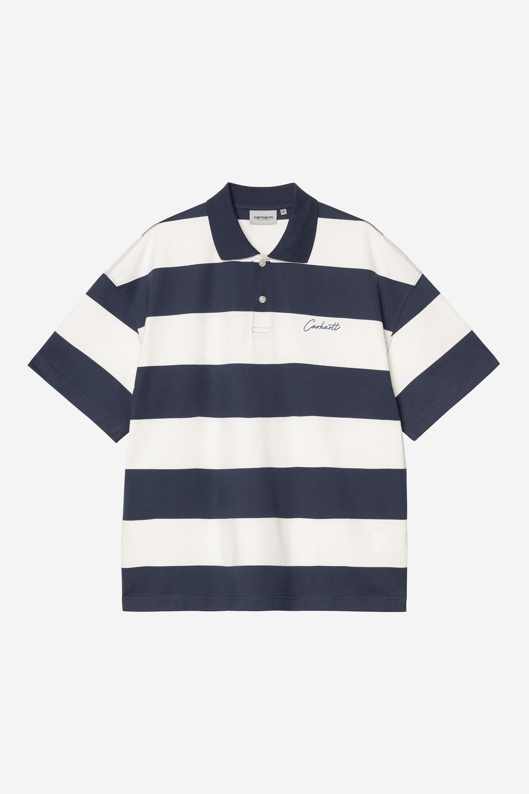 Carhartt WIP S/S Delray Polo - Delray Stripe/Blue