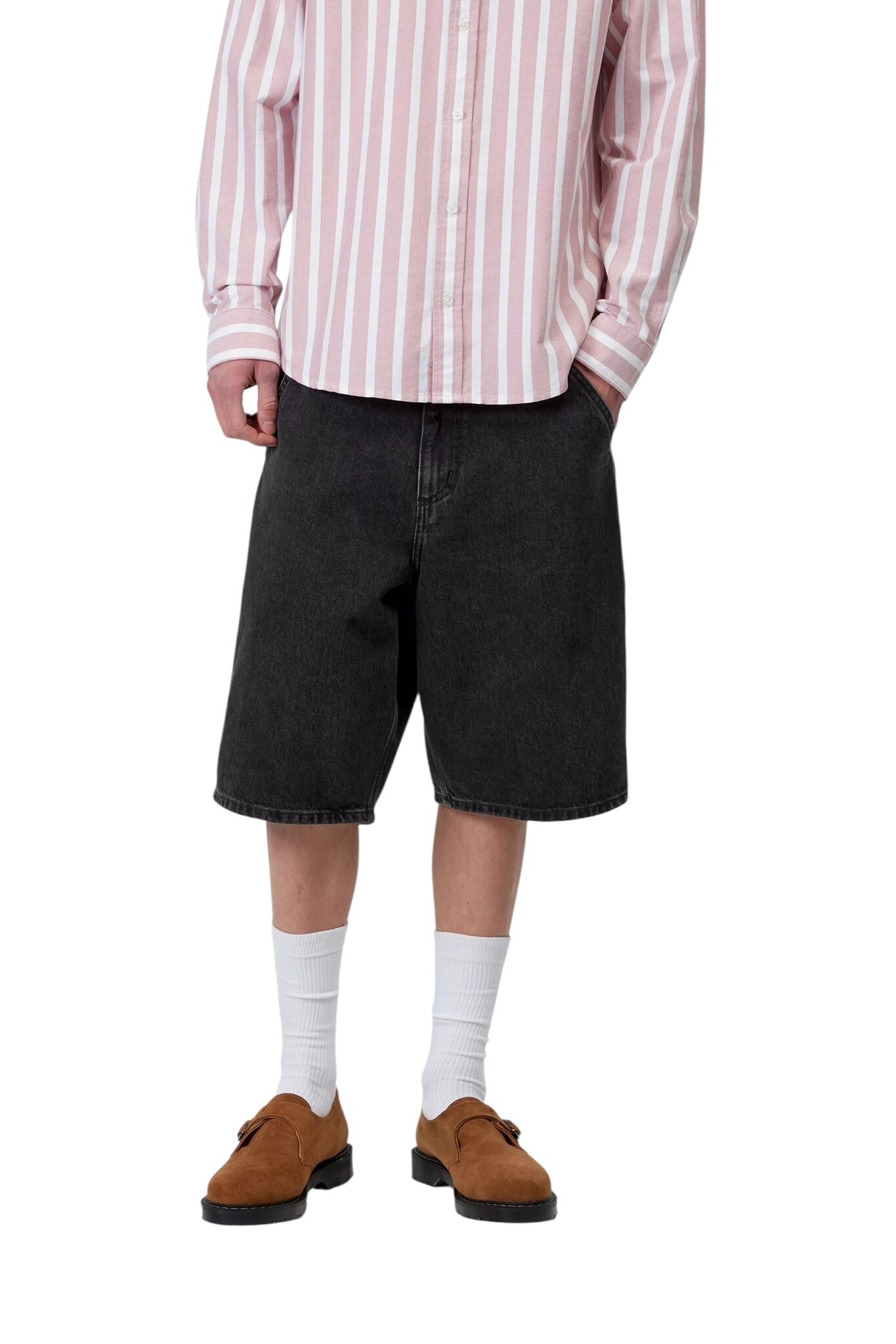 Carhartt WIP Single Knee Short - Black (Stone Washed)