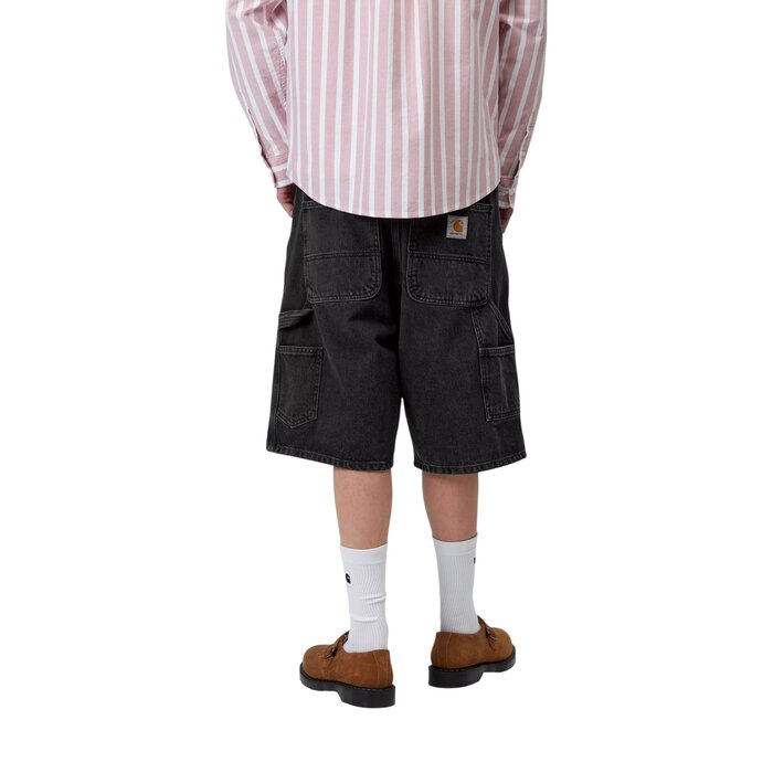 Carhartt WIP Single Knee Short - Black (Stone Washed)