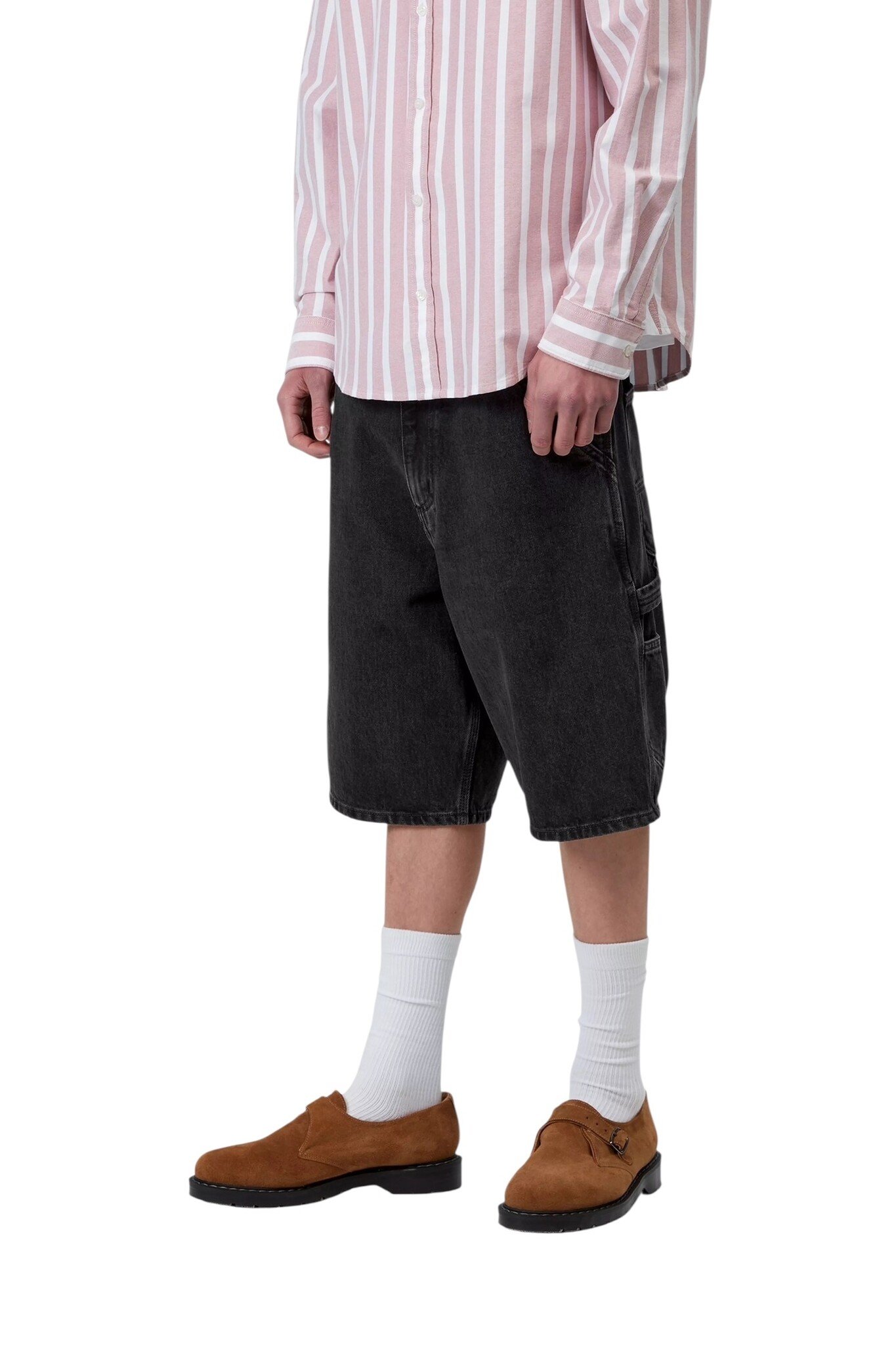 Carhartt WIP Single Knee Short - Black (Stone Washed)