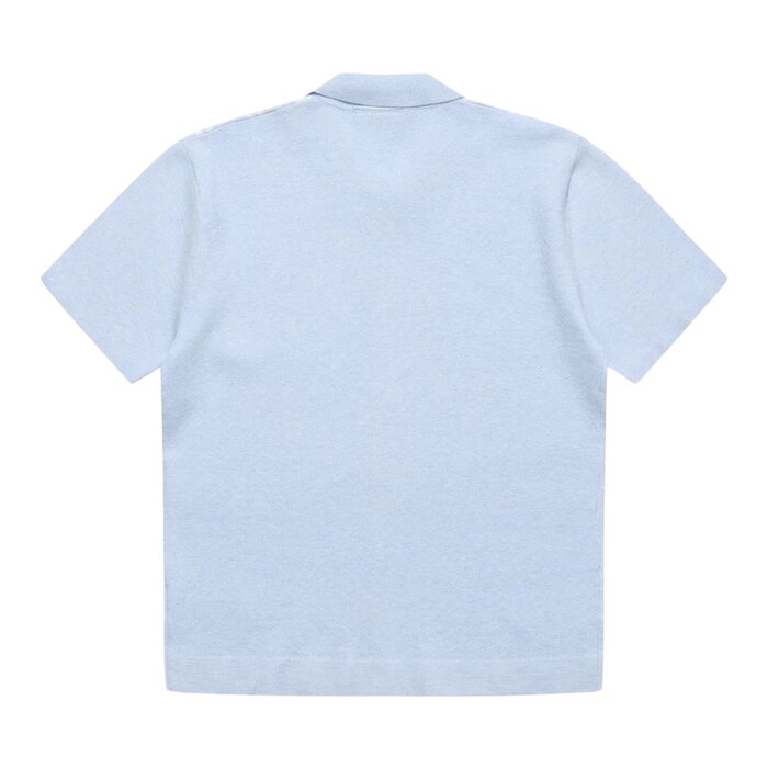 Hélas Aldo Knit Full Zip Polo - Light Blue