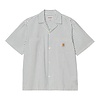 S/S Leavel Shirt - Leavel Stripe Blue River/Wax