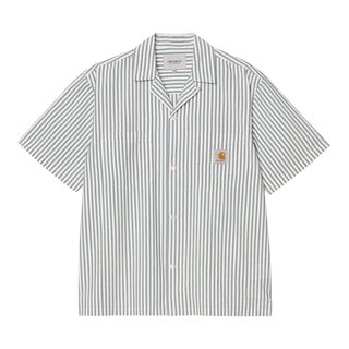 Carhartt WIP S/S Leavel Shirt - Leavel Stripe Blue River/Wax