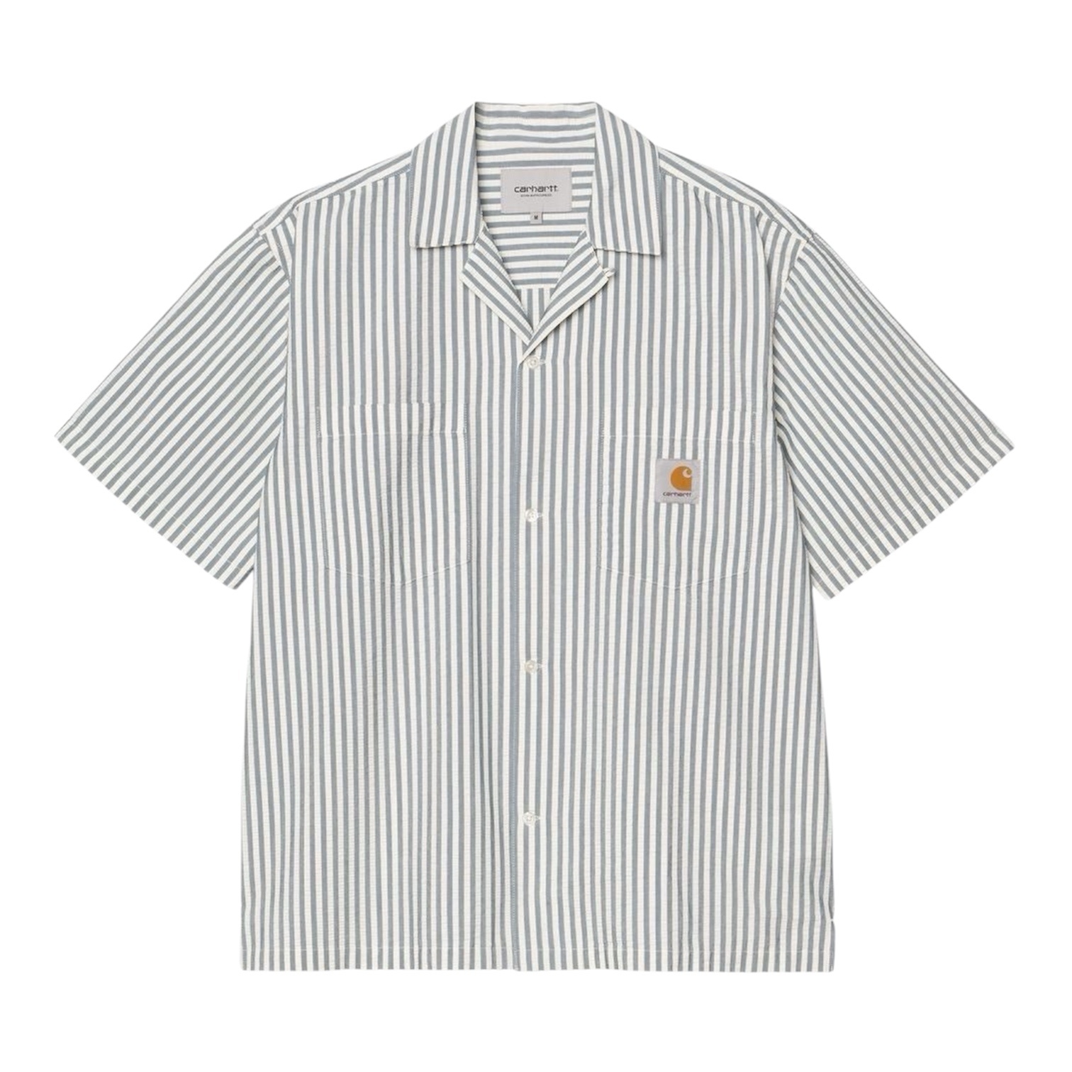 Carhartt WIP S/S Leavel Shirt - Leavel Stripe Blue River/Wax