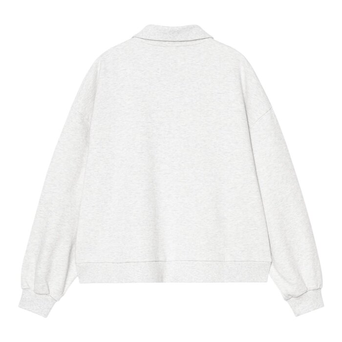 Carhartt WIP W' Brenta Polo Sweatshirt - Ash Heather/White Heavy Stone Wash