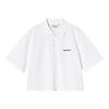W' S/S Carhartt Script Polo TS - White/Black