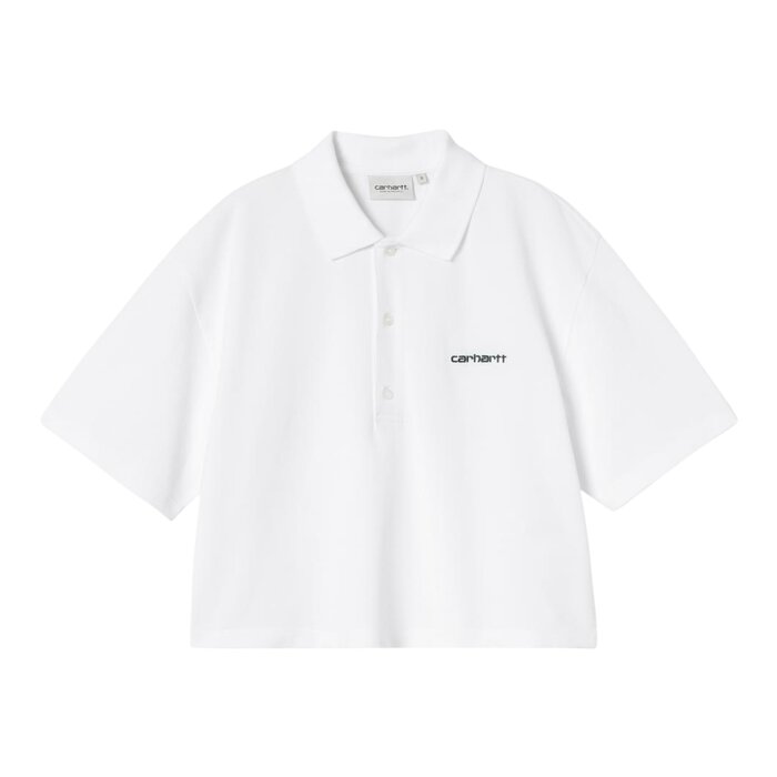 Carhartt WIP W' S/S Carhartt Script Polo TS - White/Black