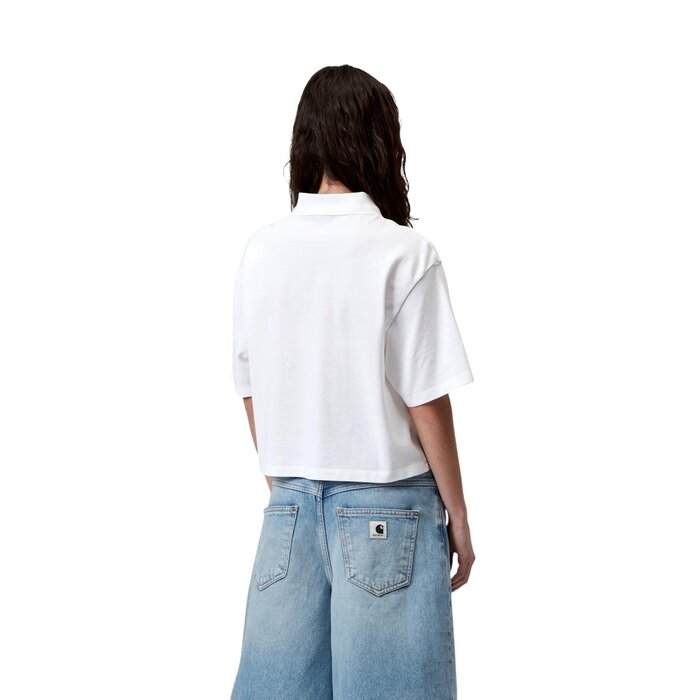 Carhartt WIP W' S/S Carhartt Script Polo TS - White/Black