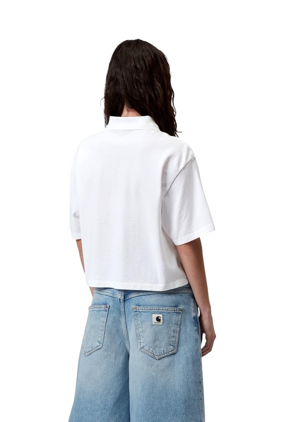 Carhartt WIP W' S/S Carhartt Script Polo TS - White/Black