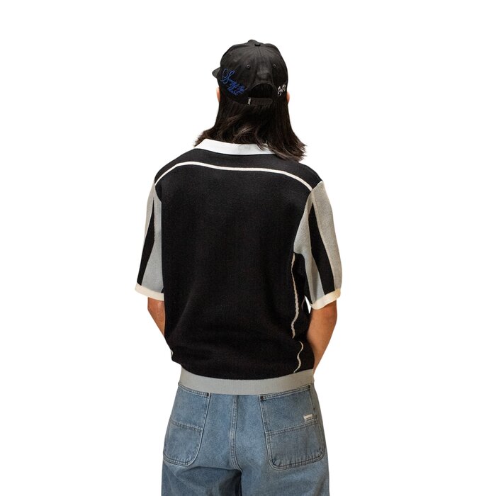 Jacker Ace Polo Knit - Black/Blue