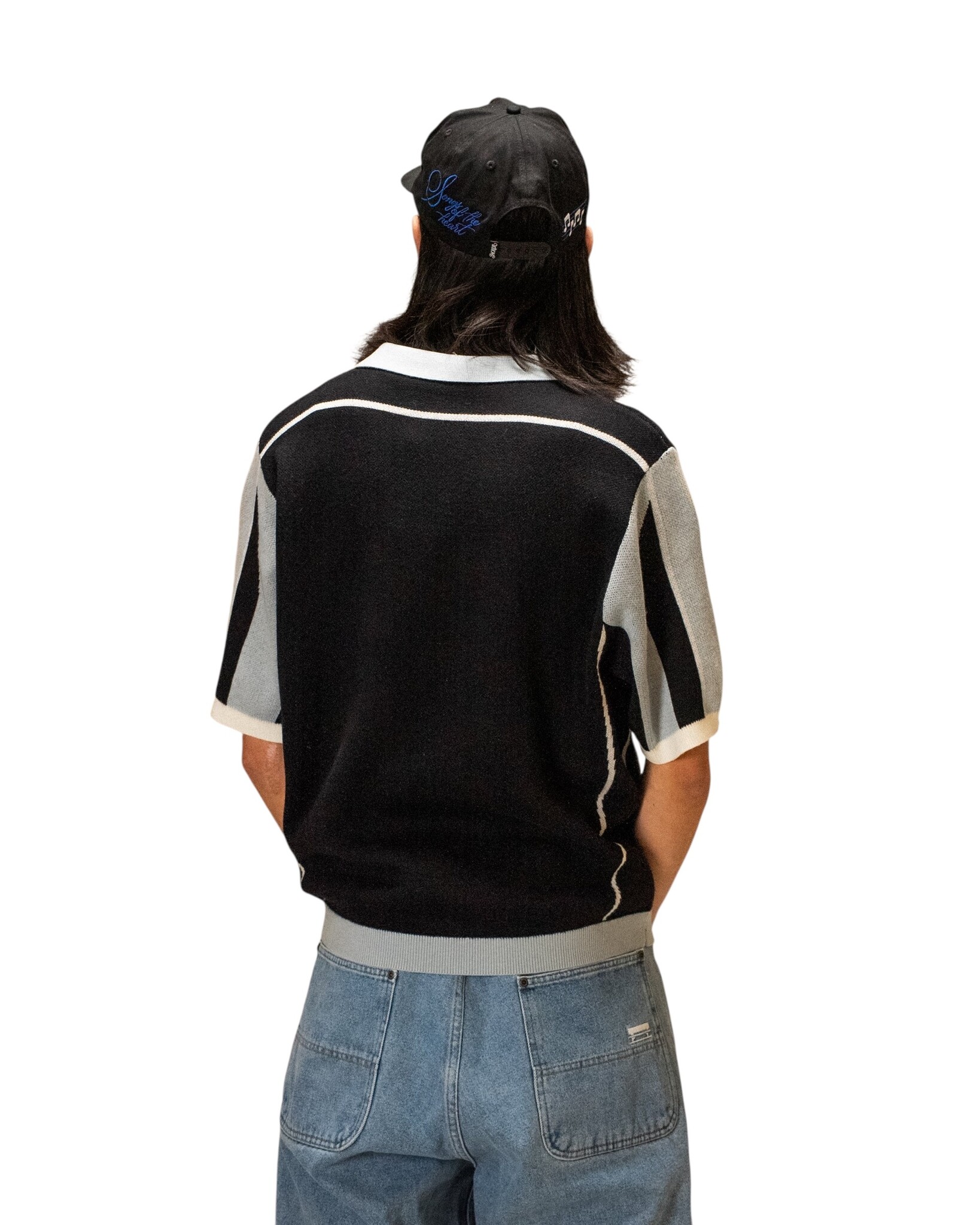 Jacker Ace Polo Knit - Black/Blue