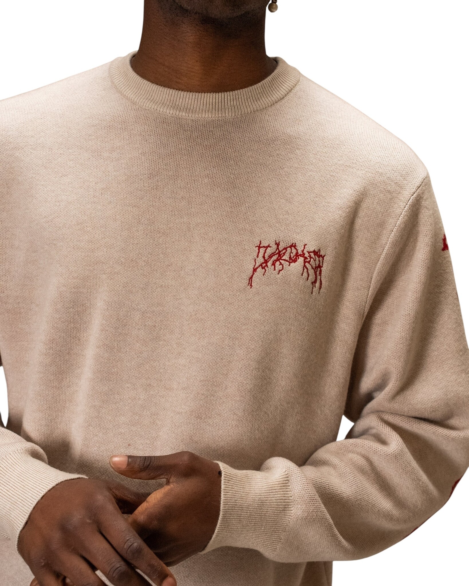 Jacker Skeleton Knit Crewneck - Beige