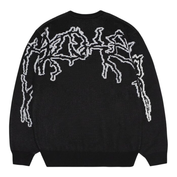 Jacker Skeleton Knit Crewneck - Black