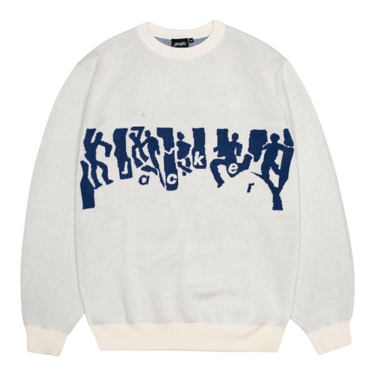 Jacker Mirror Maze Knit Crewneck - Beige