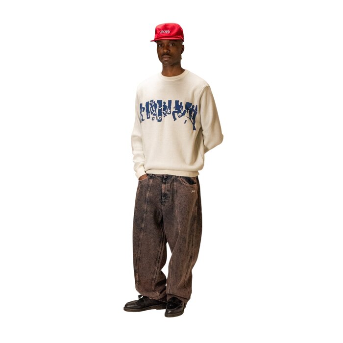 Jacker Mirror Maze Knit Crewneck - Beige