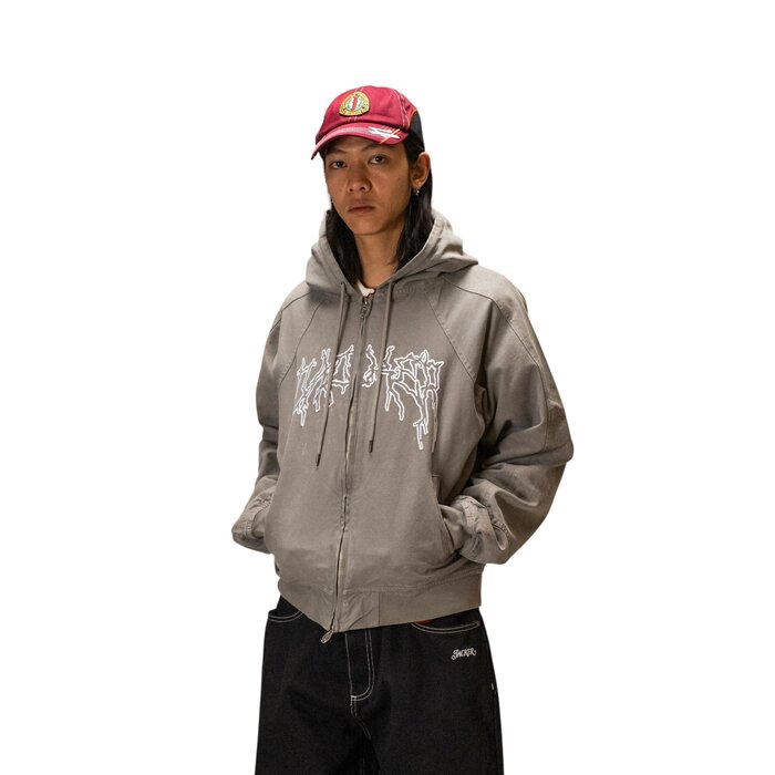 Jacker Skeleton Canvas Jacket Canvas - Grey