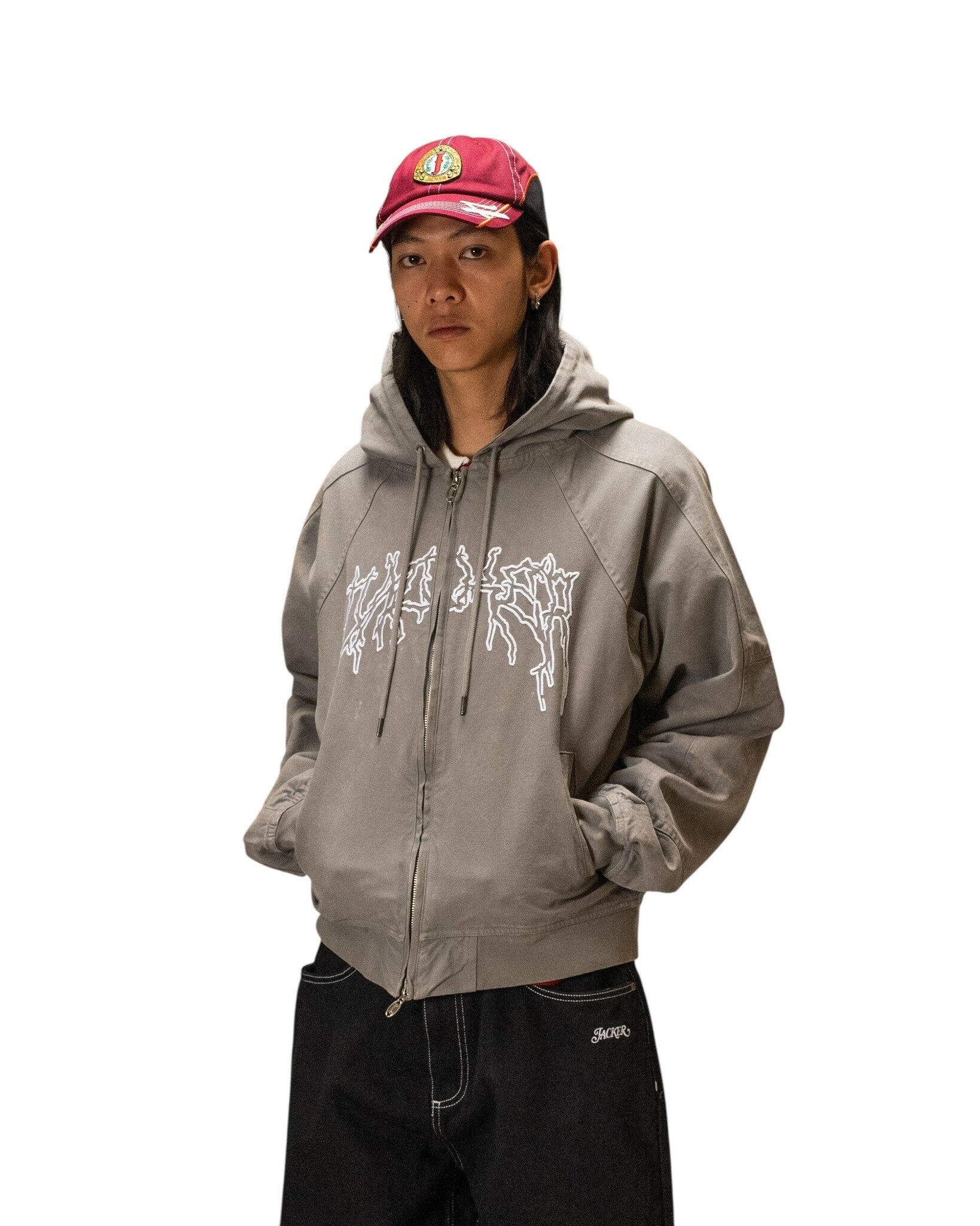 Jacker Skeleton Canvas Jacket Canvas - Grey