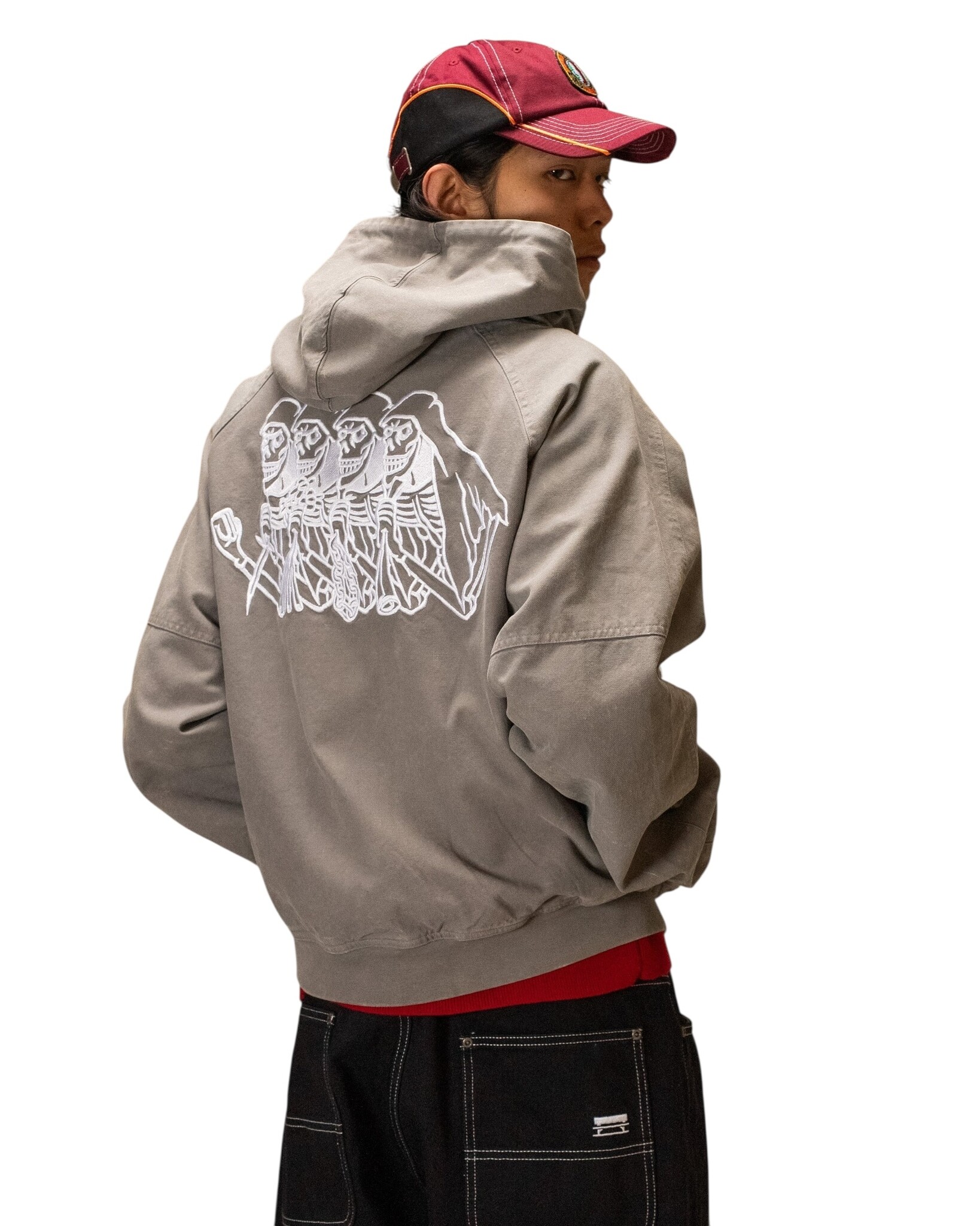Jacker Skeleton Canvas Jacket Canvas - Grey