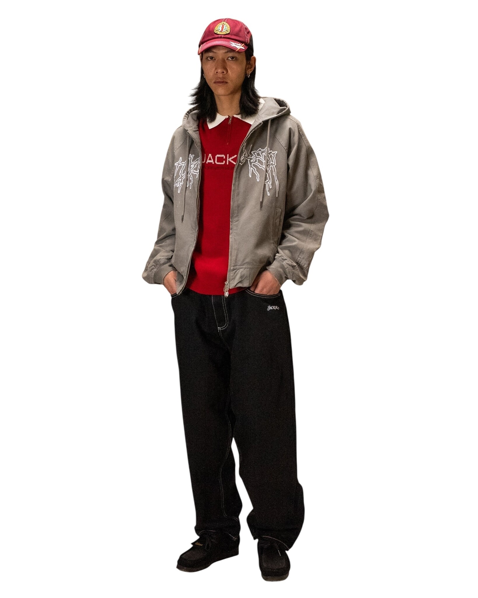 Jacker Skeleton Canvas Jacket Canvas - Grey