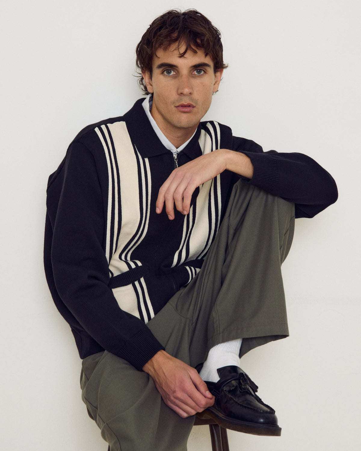 Obey Matt Zip Up Sweater - Black Multi