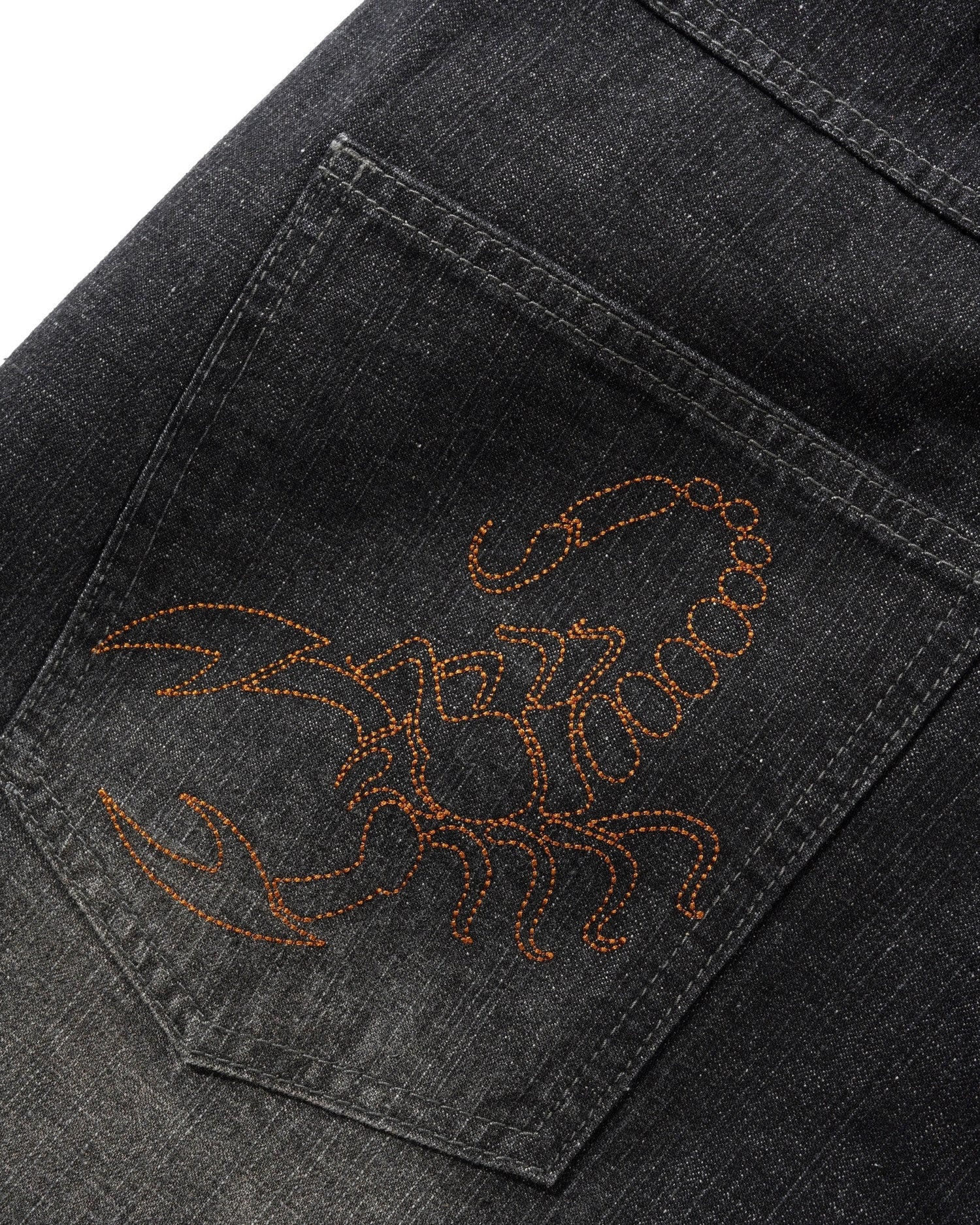Butter Scorpion Stitch Denim Jeans - Slub Black