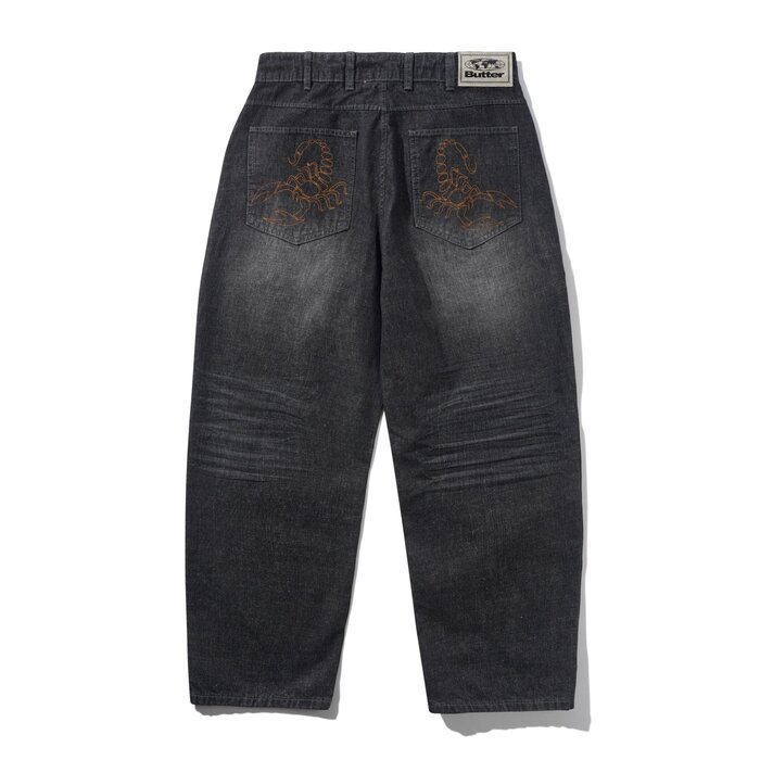 Butter Scorpion Stitch Denim Jeans - Slub Black