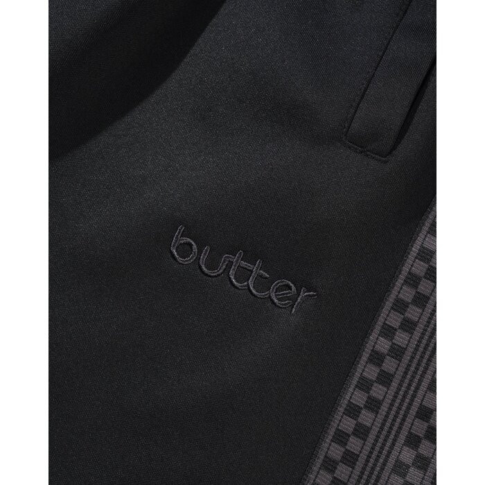 Butter Check Tape Trackpants - Black