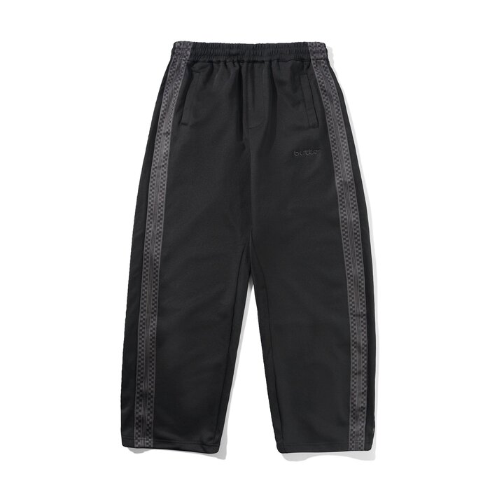 Butter Check Tape Trackpants - Black