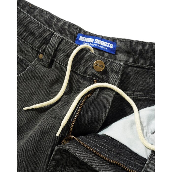 Butter Scorpion Stitch Denim Shorts - Slub Black