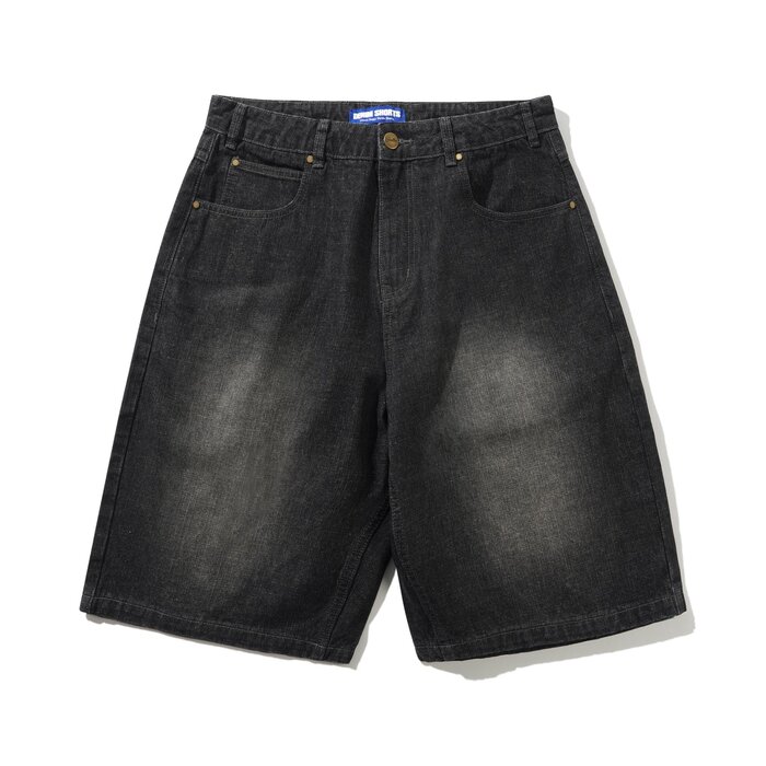 Butter Scorpion Stitch Denim Shorts - Slub Black