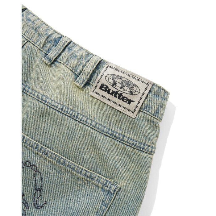 Butter Scorpion Stitch Denim Shorts - Tinted Light Blue