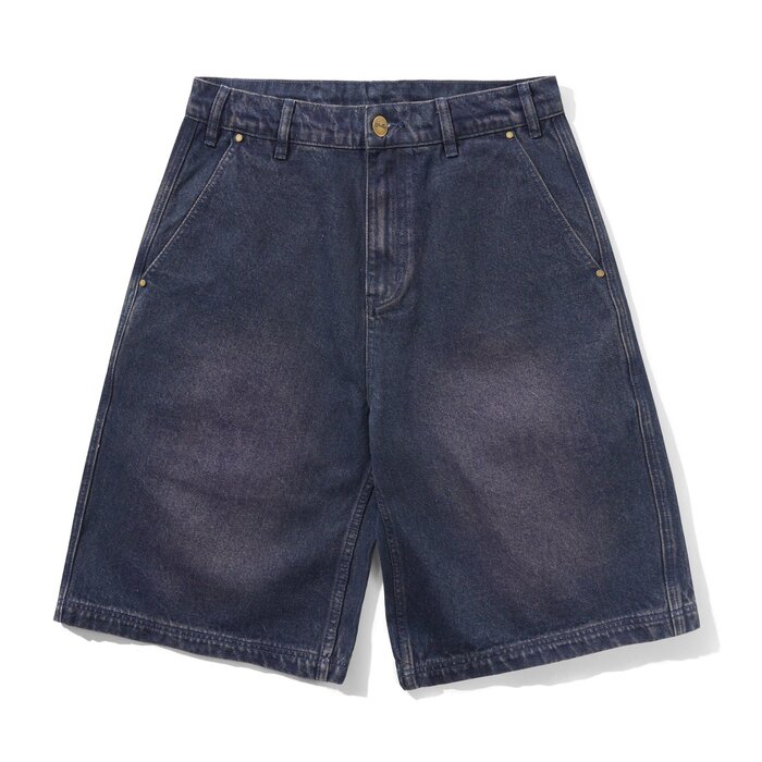 Butter Work Shorts - Distressed Tinted Indigo
