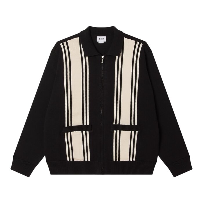 Obey Matt Zip Up Sweater - Black Multi