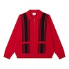 Matt Zip Up Sweater - Red Multi